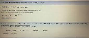 Solved 1 The Balanced Equation For The