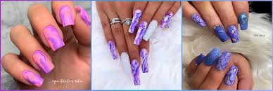 Get ideas for the marble nails trend that uses different colors to make swirling designs! The Cutest Square Purple Marble Nails Ideas Cute Manicure