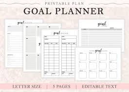 Goal Tracker Printable Planner Printable Goal Setting Planner Goal Planner Insert Goal Worksheet Goal Planner Goal Tracker Printable