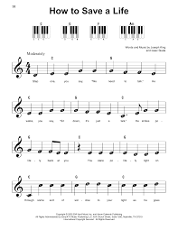 On this site yet, so i decided just to do this little piano. How To Save A Life Sheet Music The Fray Super Easy Piano