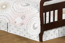 celestial pink and gold toddler bedding