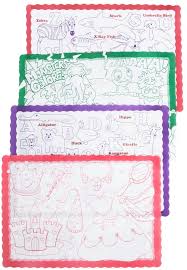 Keep kids at your restaurant entertained with coloring placemats and interactive kids placemats! Amazon Com 50 Kids Color Me Design Placemat Activity Paper Disposable Party Time Restaurant Home Dining Home Kitchen