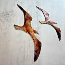 Two Birds Flying Very Small Metal Wall