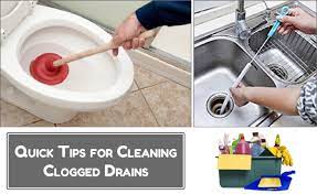 tips to clean clogged drain toilet