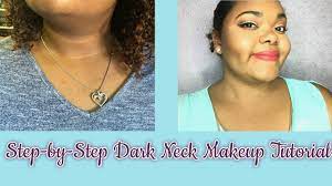 step by step dark neck coverup tutorial