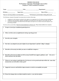 Staff Performance Evaluation Form Employment Review Forms