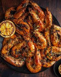 grilled prawns with garlic er sauce