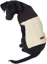 Eddie Bauer Two Tone Cable Dog Sweater X Small Cocoa Parchment