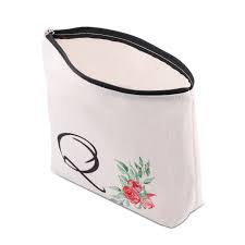 initial makeup bag big letter script