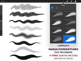 FREE: 8 MangaScreen Tone Brushes for Procreate by Lop
