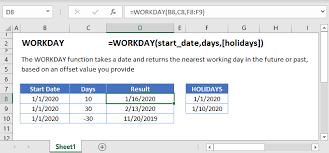 excel workday functions add working