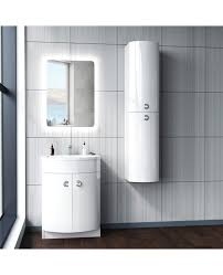 Graham 600mm White Vanity Unit And Wall