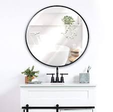 china black round metal frame mirror