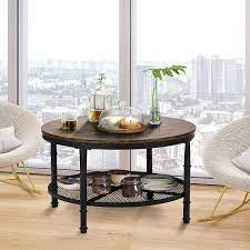 small round coffee table with storage