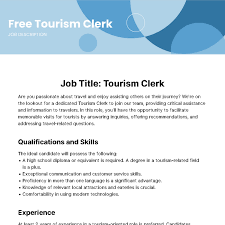 free tourism clerk job description