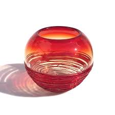 Refined Red Glass Vase With Modern