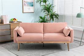 velvet futon sofa accent sofa sleeper