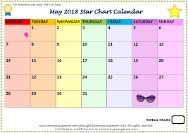 2018 Star Chart Calendar Page 5 Of 12 May Calendar