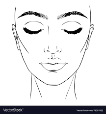 beautiful woman portrait face chart