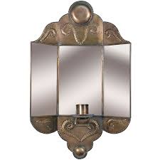 Tin 3 D Mirror Wall Candle Sconce