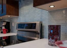 Blue Glass Kitchen Backsplash Kitchen