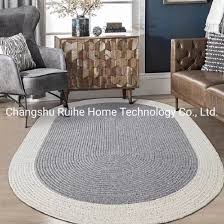 oval polypropylene hand braided rug