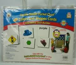 Details About Carson Dellosa Double Smart Pocket Chart 180 Colors And Shapes Cards Cd 158009