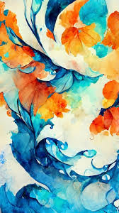 Artistic Blue Colors Splash Watercolor