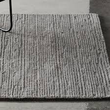 elfen gray textured stripe wool rug