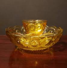 Vintage Amber Depression Glass Chip And