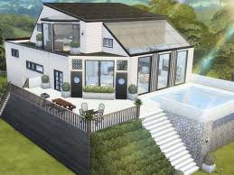 Extraordinary sims 4 house ideas blueprints excellent contemporary exterior. I Like The Glass Roof Section And The Glass Round Section In The Master Baedroom Sims House Design Sims House Plans Sims 4 House Design
