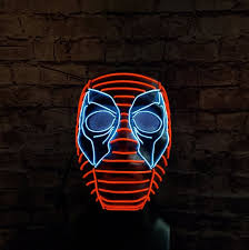 Deadpool Style Led Light Up Maskel Wirehandmadehand Etsy