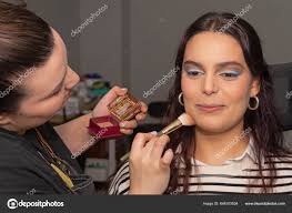 professional makeup artist making