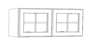 Double Door Stacker Wall Cabinet With 2