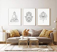 Zen Line Art Prints Set Of 3 Meditation