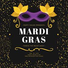 Black And Yellow Speckles Mardi Gras Party Invitation Templates By