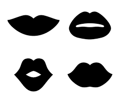 diffe black women lips icons set