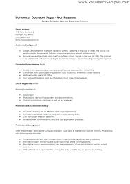 Resume For Computer Operator Sample Data Entry Resume Computer