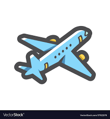 airplane blue plane icon cartoon
