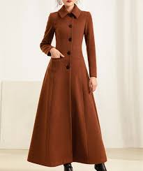 Women Long Full Length Wool Jacketlong
