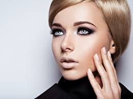 woman s face with fashion black makeup