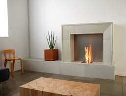 Modern Electric Fireplace Grey Stone