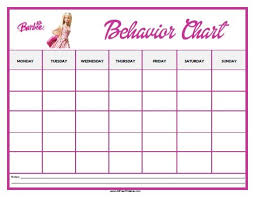 Barbie Behavior Chart Behavior Chart Printable Behaviour