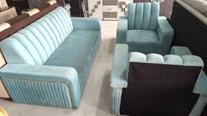 teal blue 5 seater sofa set at rs 25000