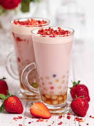 strawberry milk tea homemade from scratch