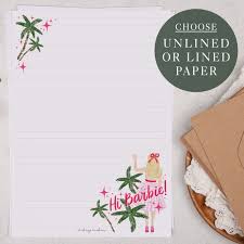A4 Barbie Letter Writing Paper Sheets