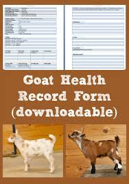Goat Health Record Form Downloadable
