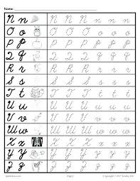 Cursive Letters Az Chart Free Printable Cursive Handwriting