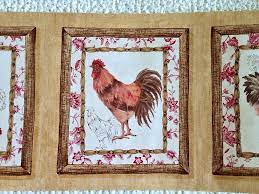 French Country Rooster Wallpaper Border