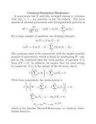 Statistical Mechanics Thermodynamics